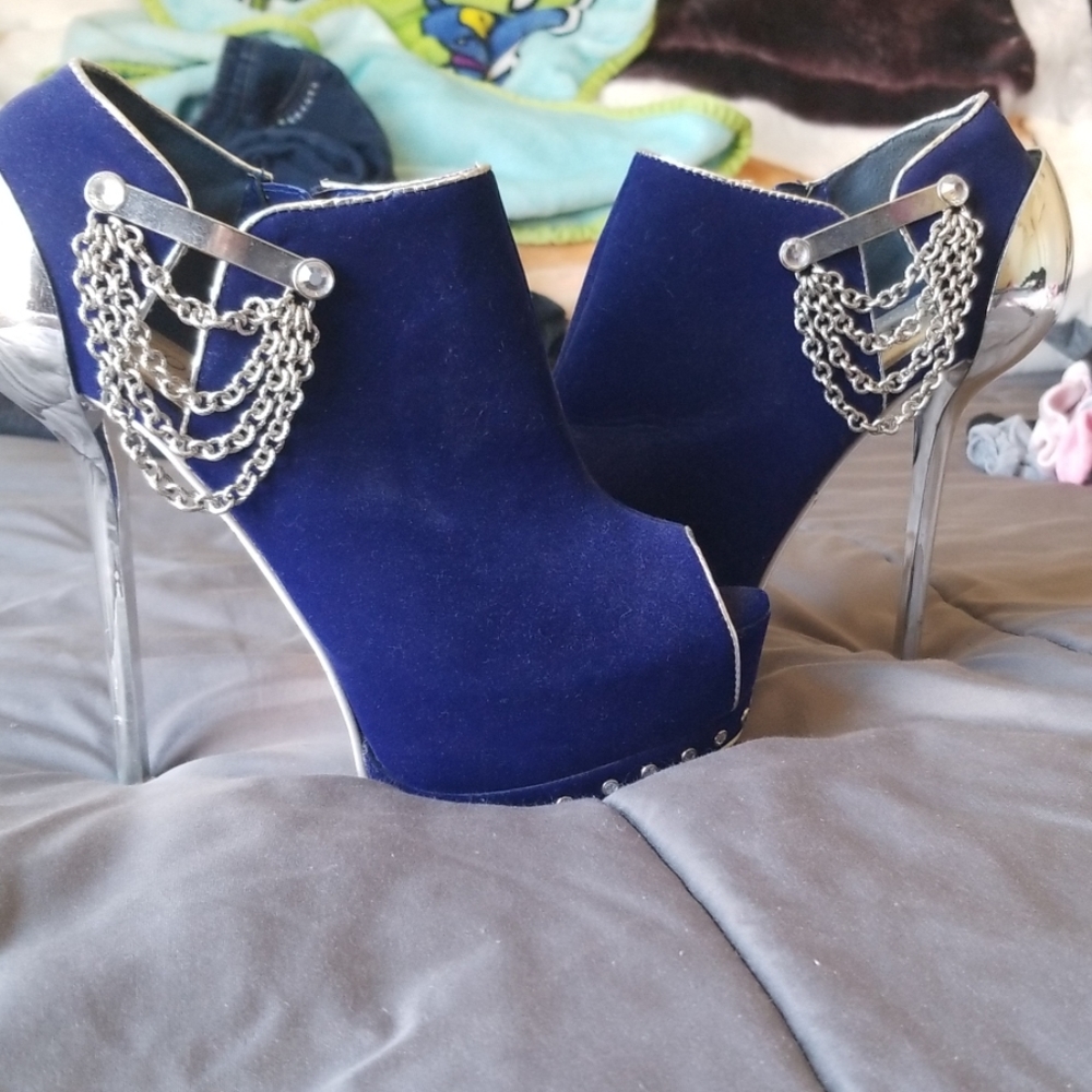Royal blue womens high heels